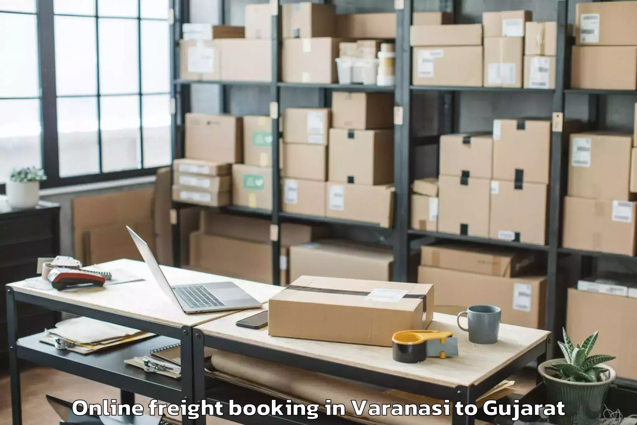 Professional Varanasi to Khedbrahma Online Freight Booking